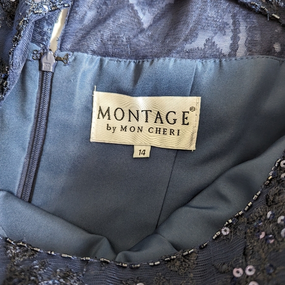 Mother-of-the-bride gown by Montage by Mon Cheri. Navy, size 14 - Picture 11 of 13